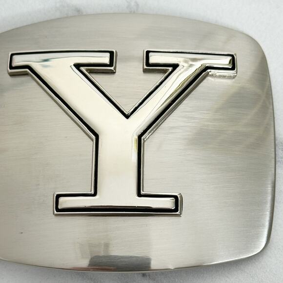 Y Letter Initial Monogram Silver Tone Belt Buckle ✨ - Picture 3 of 14